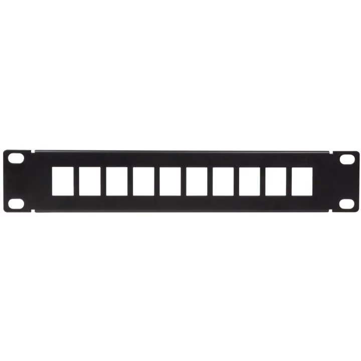 Patchpanel för 10st Keystone-uttag för 10" rack U1 Svart Färg: Svart