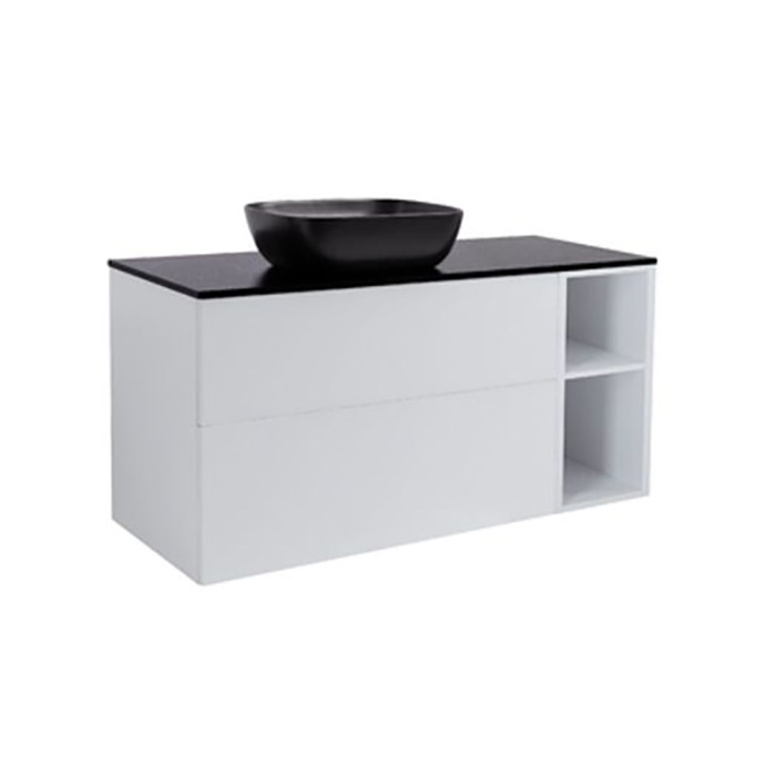 A IS90+30Ö GRÅ BS SV+TS REKSV Färg: Ljusgrå, Färg Tvättställ: Svart, Färg Bänkskiva: Svart, Rektangulär Form, Storlek: 740x1210 mm