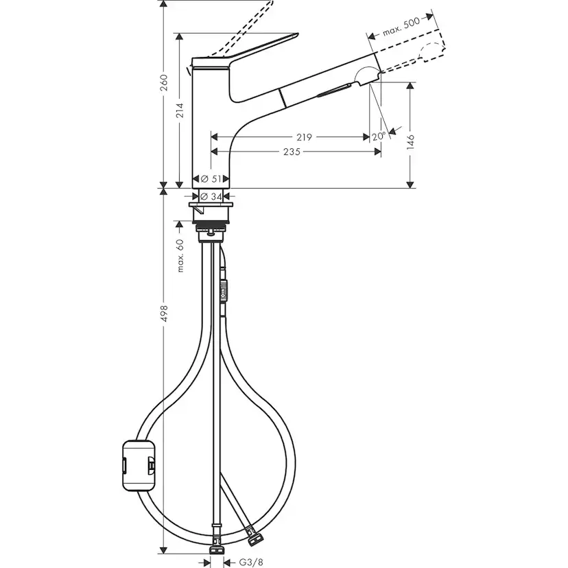 Köksblandare Hansgrohe Zesis M33 150 2jet