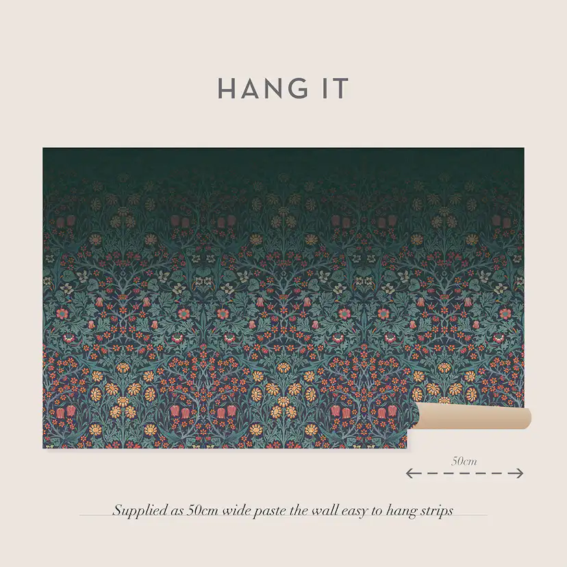 Fototapet William Morris At Home Blackthorn Navy