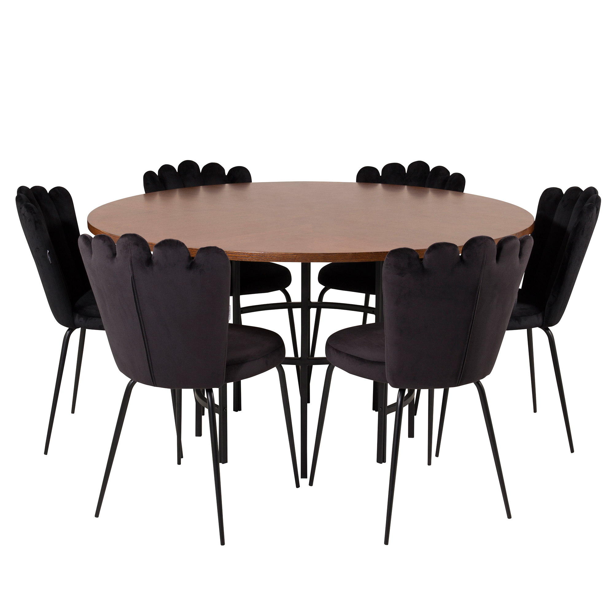 Matgrupp furniture/fashion Copenhagen med 6 Svarta Limhamn Light Stolar