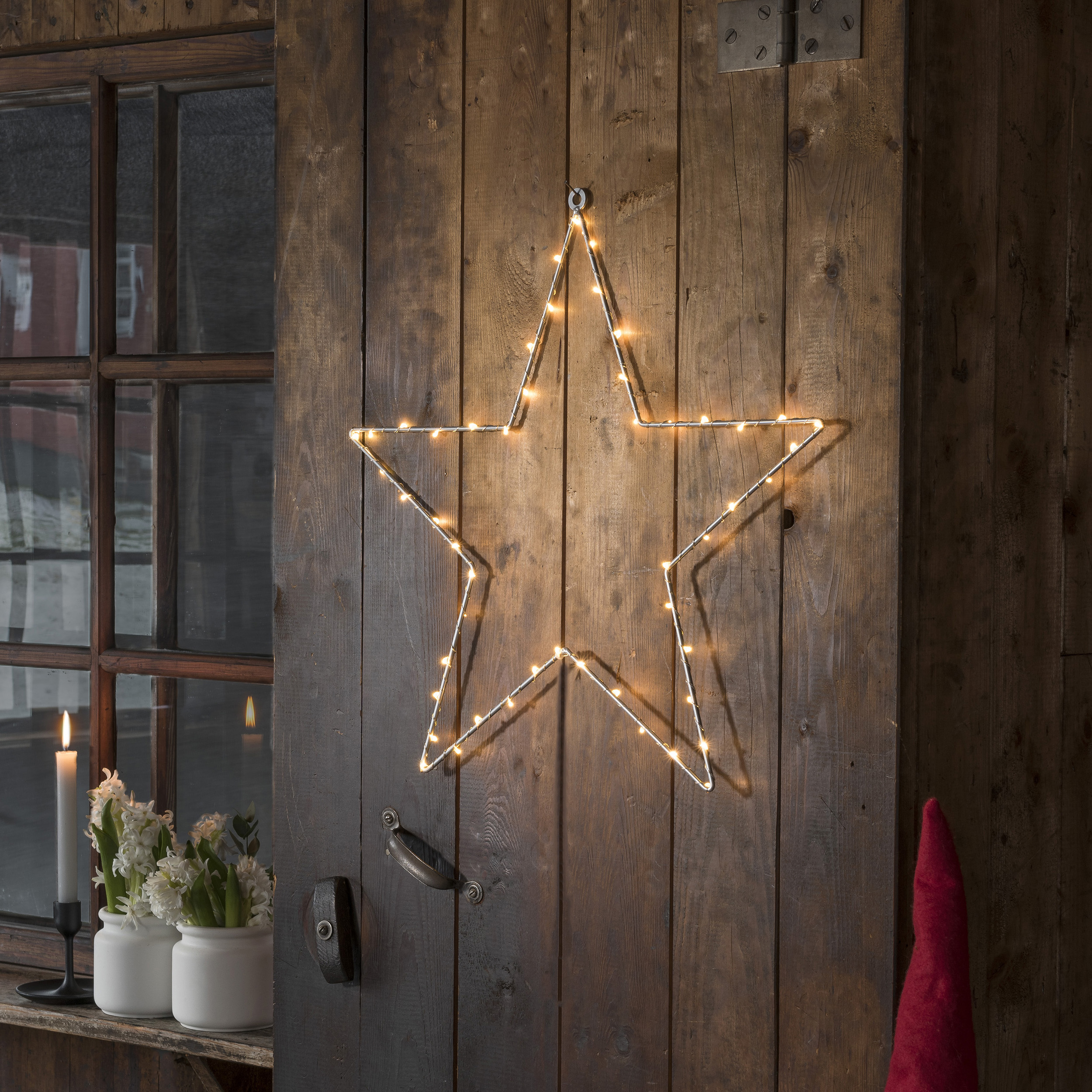 Metallstjärna silver 50 LED Silver