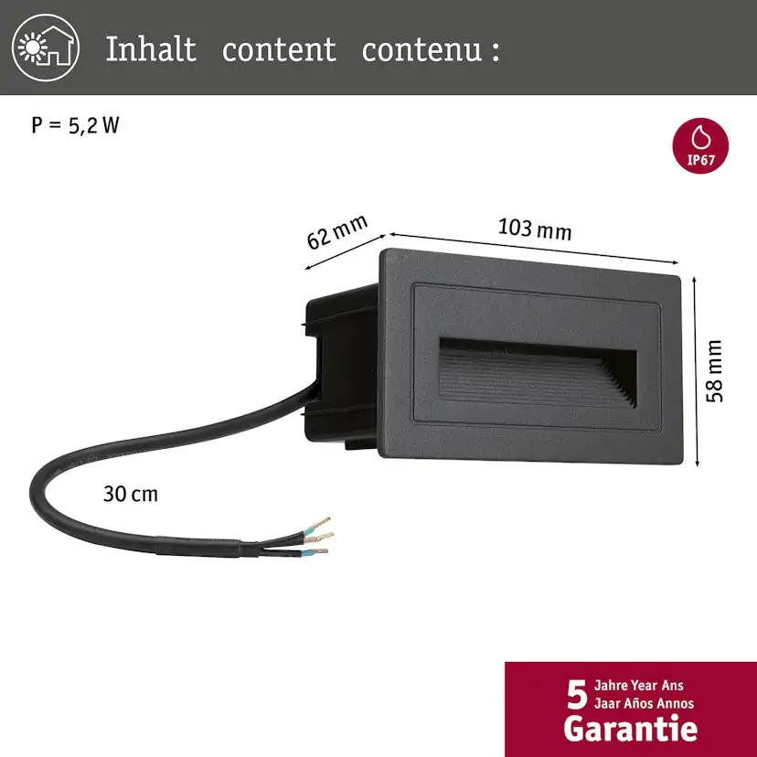 Fasadbelysning Paulmann Long IP44 230V