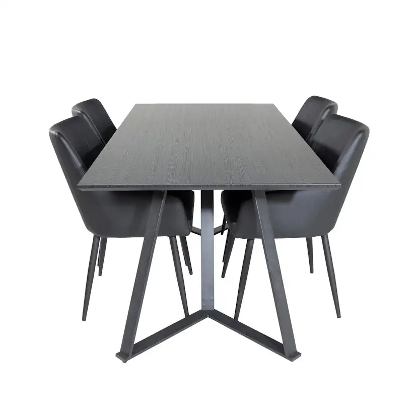 Marina Dining Table - Black top / Black Legs +Comfort - Dini Svart/Svart