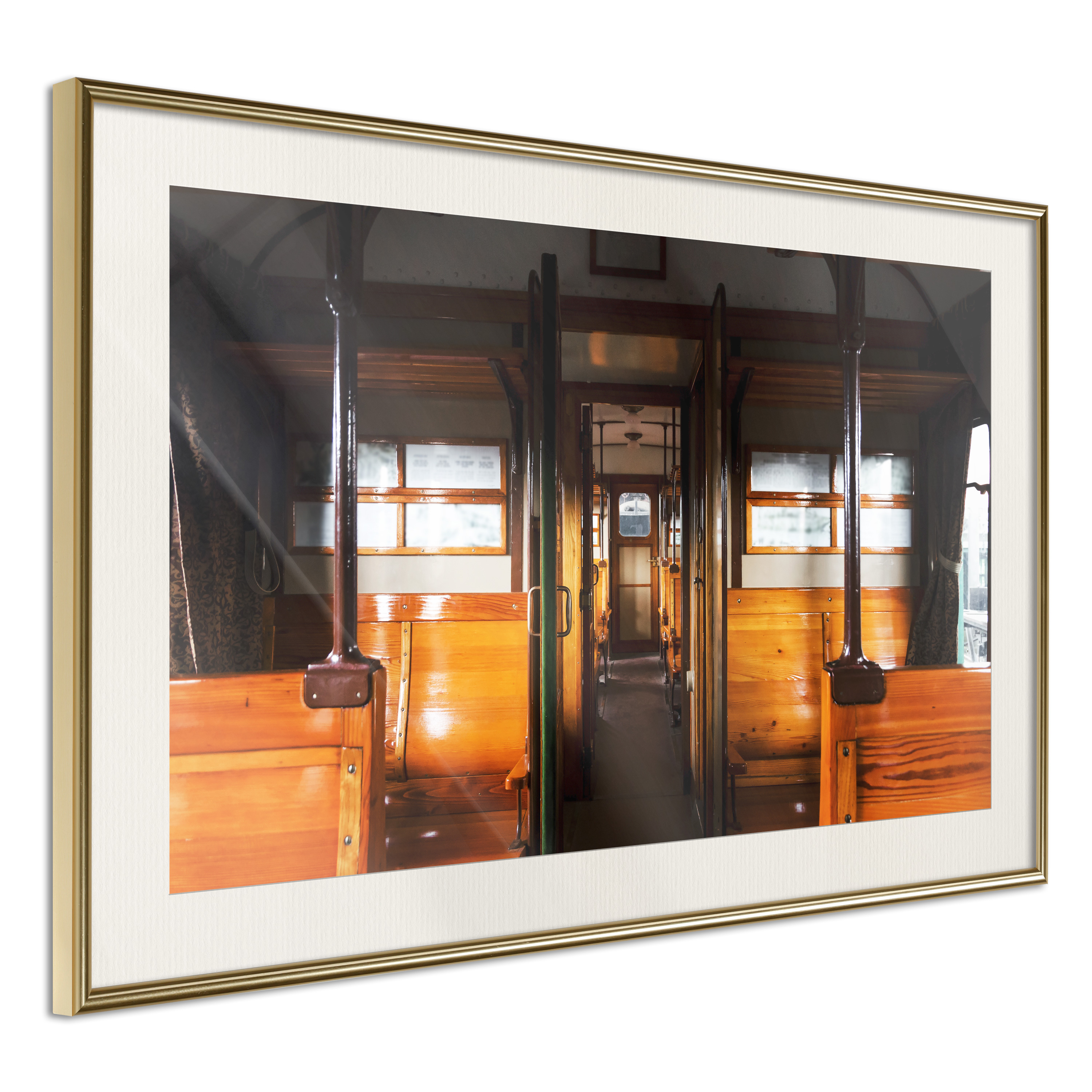 Affisch - Long Journey [Poster] 90x60 Guld ram med passepartout, 90x60 cm