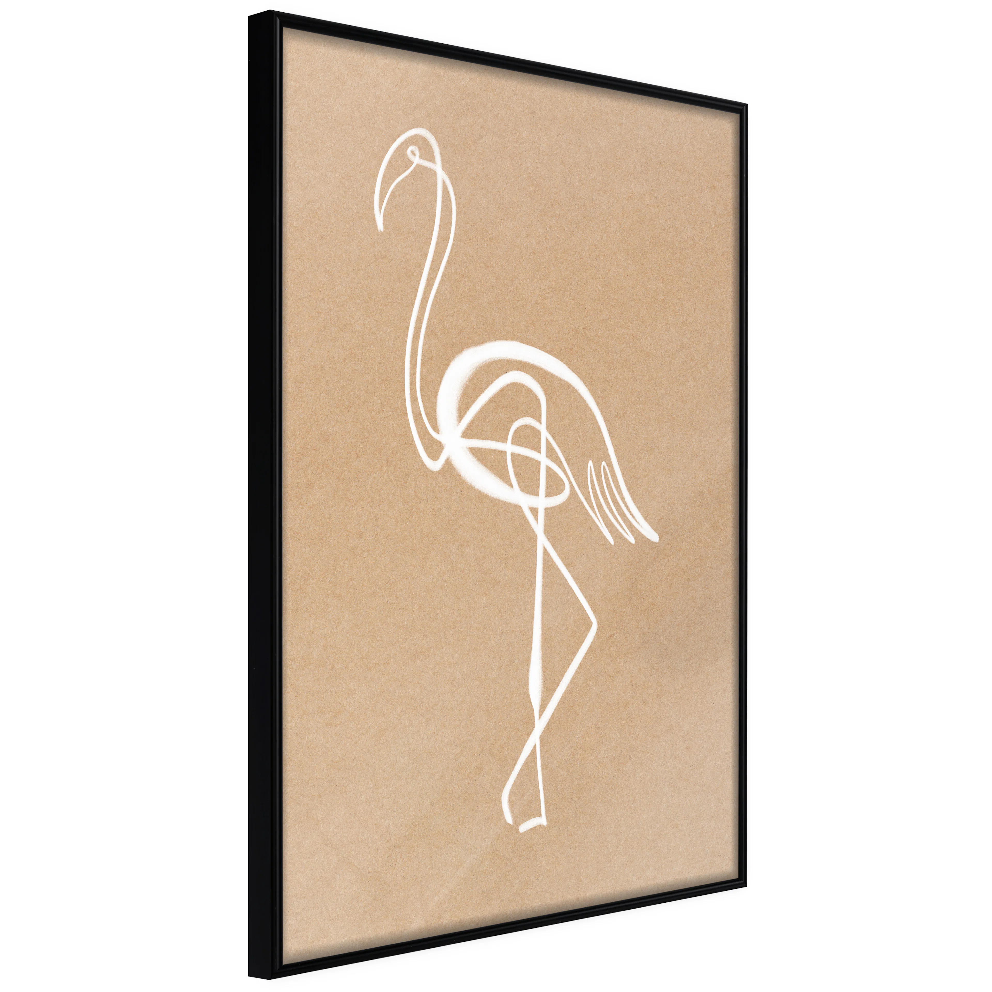 Affisch - White Flamingo [Poster] 20x30 Svart ram, 20x30 cm