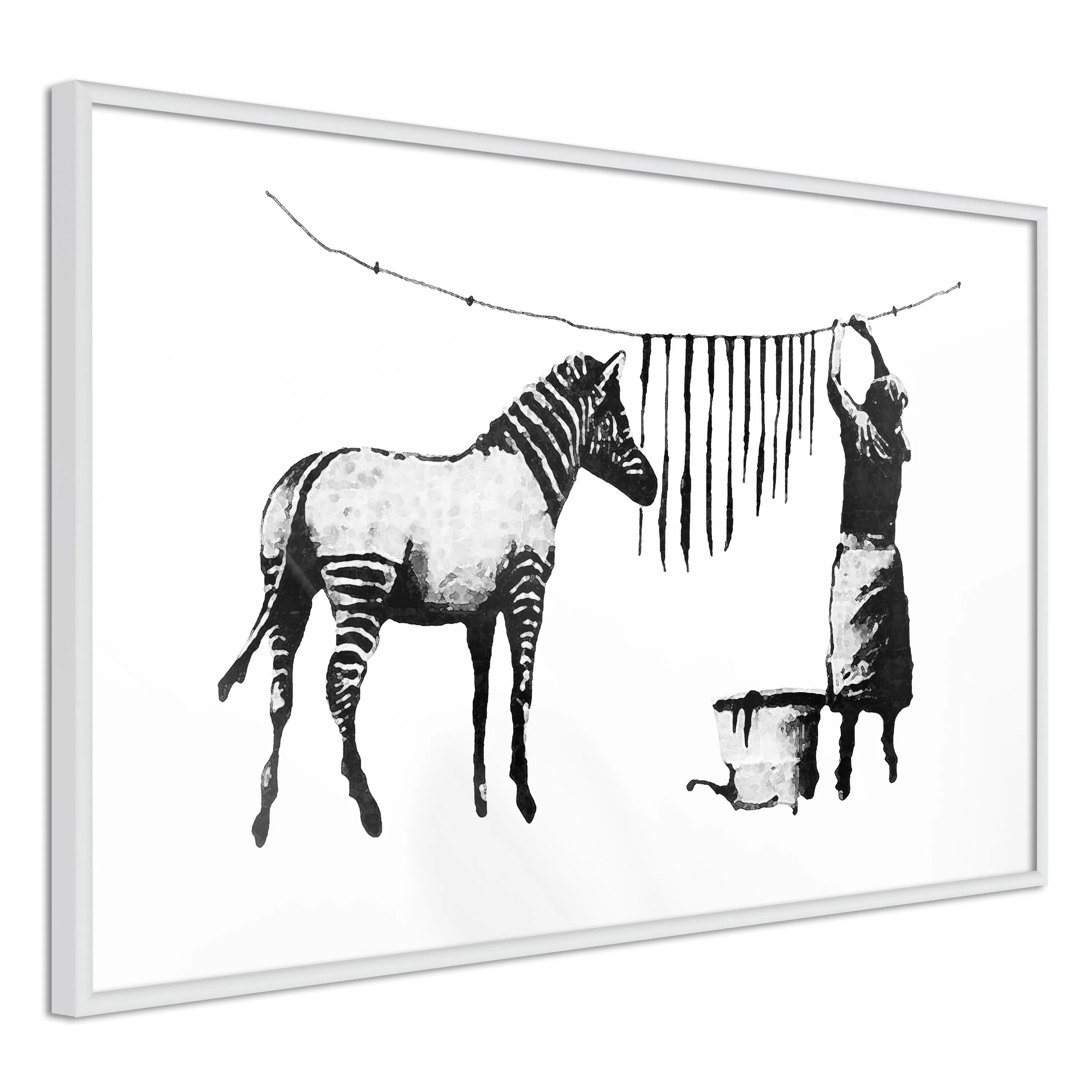 Poster Artgeist Affisch Banksy Washing Zebra