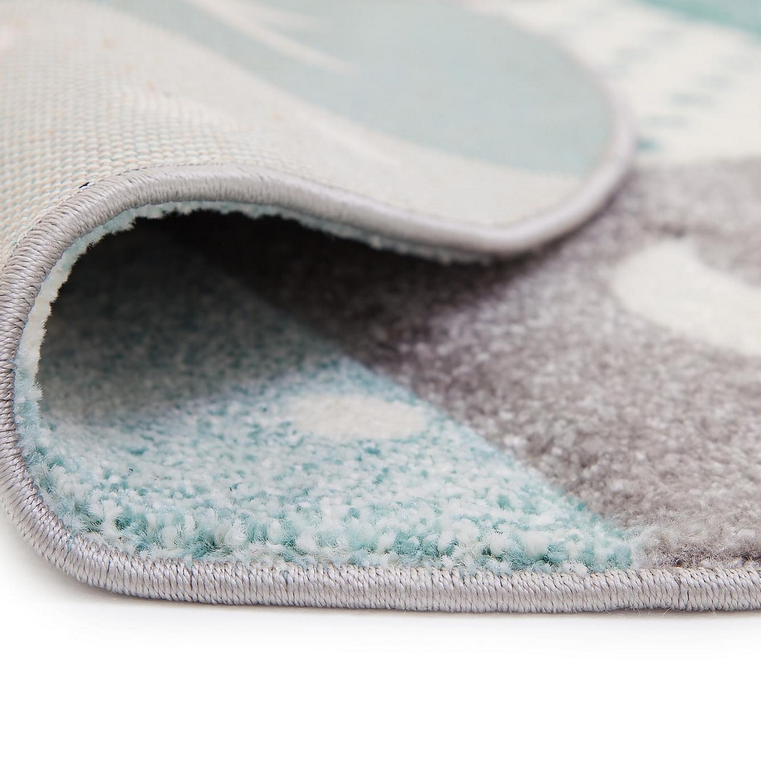 Barnmatta KM Carpets Atlas Star Turkos Rund
