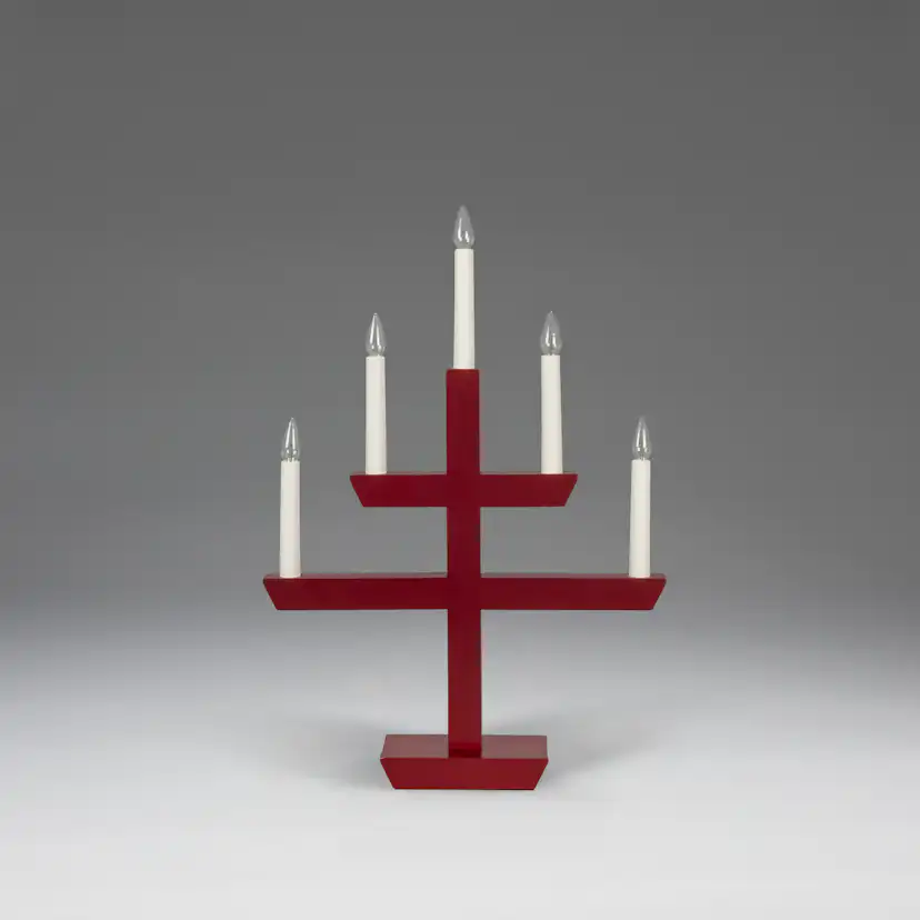 Adventsljusstake Gnosjö Konstsmide 2572 Träljusstake 5 Ljus