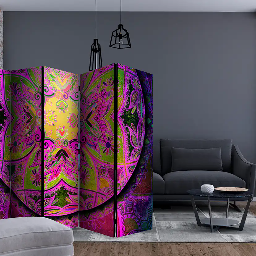 Rumsavdelare Skärmvägg Arkiio Mandala: Pink Expression II 225x172 cm