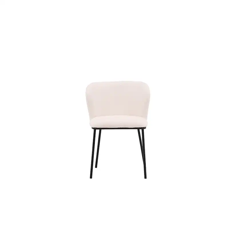 Matstol Venture Home Edina Vit Stol i Boucle 2 st