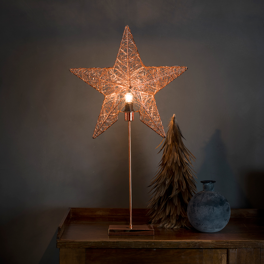 Metallstjärna stående koppar 40x70 cm 230V Koppar