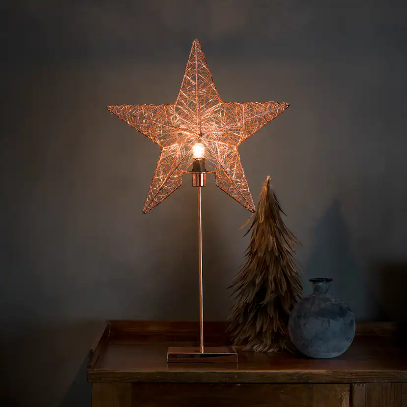 Metallstjärna stående koppar 40x70 cm 230V Koppar