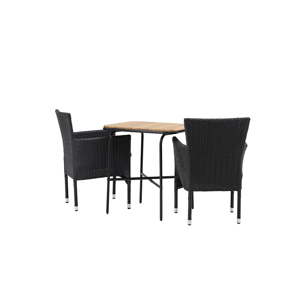 Cafégrupp Venture Home Holmbeck Bord med 2 Malina Trädgårdsstolar Utomhus