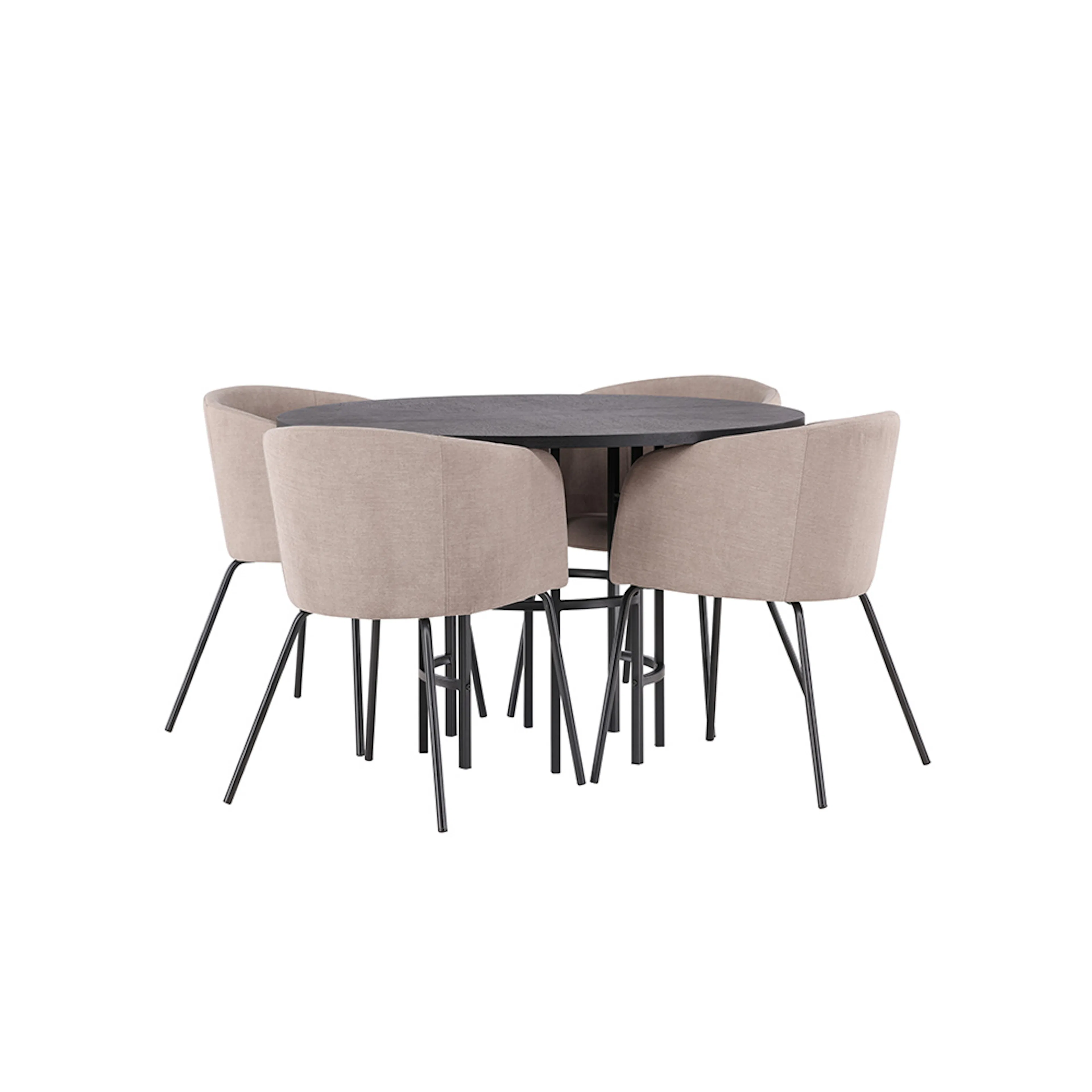 Copenhagen Dining Table - Black / Black Veneer +Berit Chair Svart/Beige
