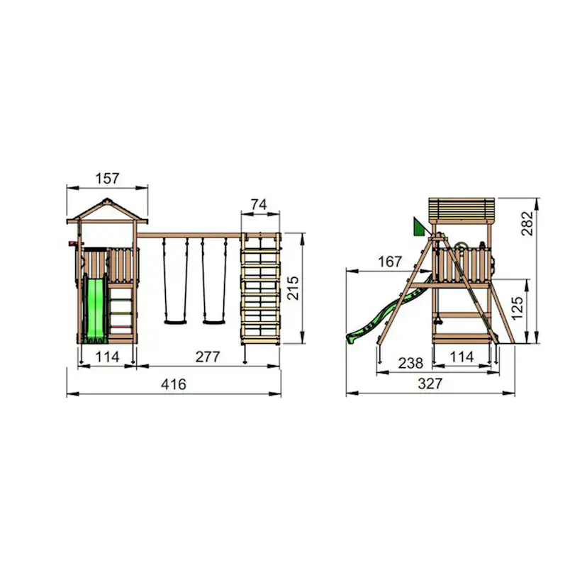 Lektorn Jungle Gym Home Komplett Inkl Climb Modul X'tra och Rutschkana A