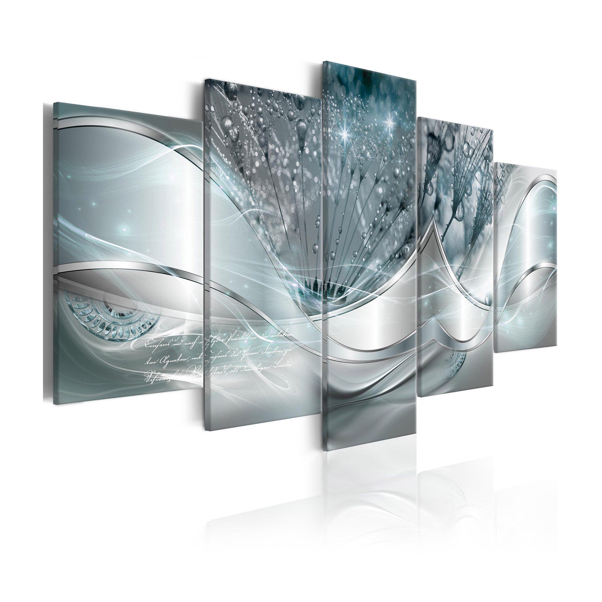 Tavla Arkiio SparklIng Dandelions Blue Wide 5 delar