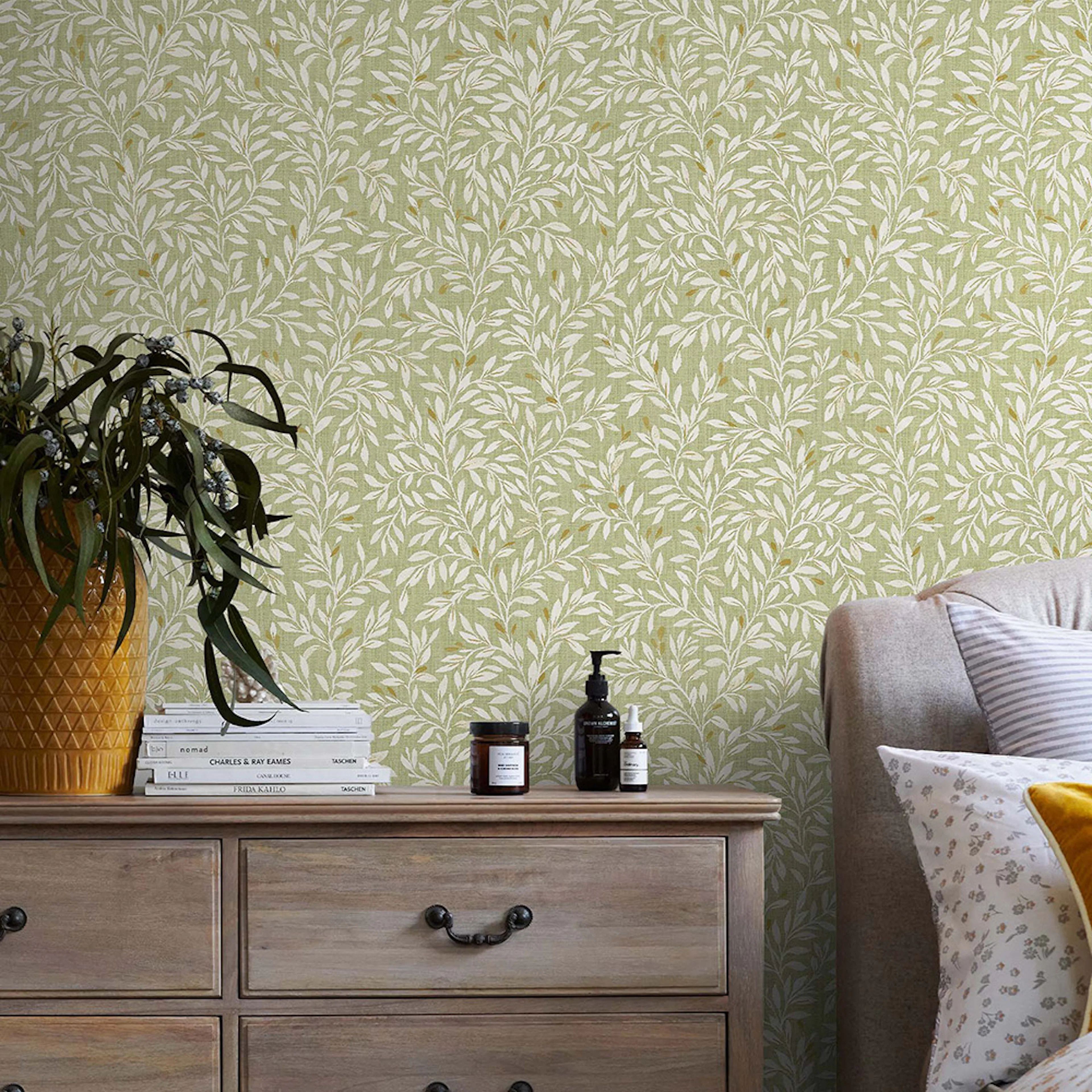 Tapet NEXT Ditsy Leaf Green