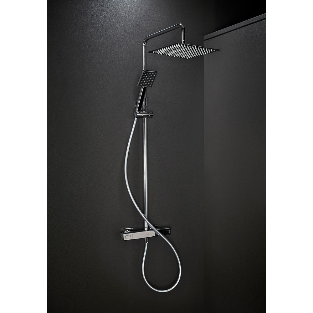 TAKDUSCH MIX SLIM SQUARE 150CC KROM M 300X300 DUSCHHUVUD Krom, cc-mått: 150 mm, Duschhuvud: 300x300 mm
