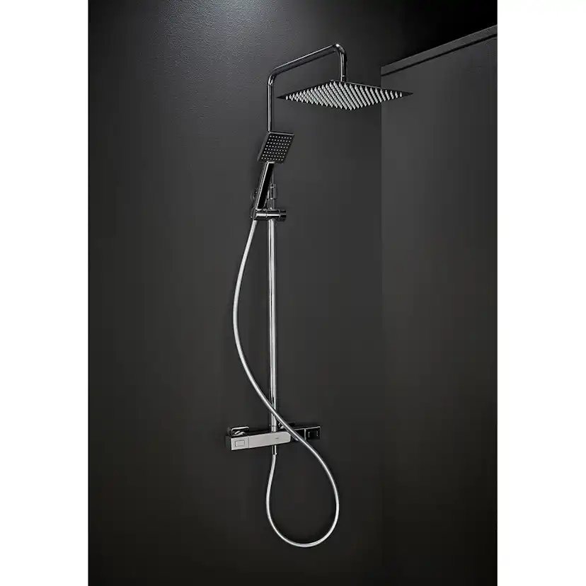 TAKDUSCH MIX SLIM SQUARE 150CC KROM M 300X300 DUSCHHUVUD Krom, cc-mått: 150 mm, Duschhuvud: 300x300 mm