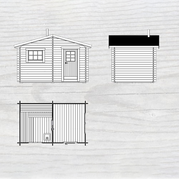 Bastu Baseco Laisa 10 m² Fristående Bastuhus med Sadeltak & 2-glas Fönster
