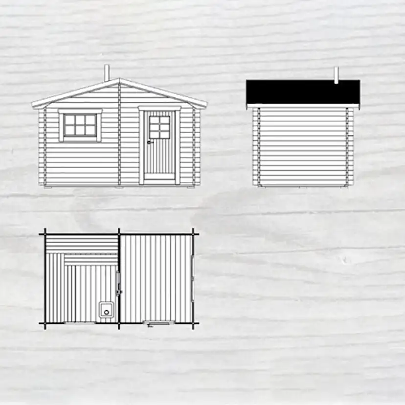 Bastu Baseco Laisa 10 m² Fristående Bastuhus med Sadeltak & 2-glas Fönster