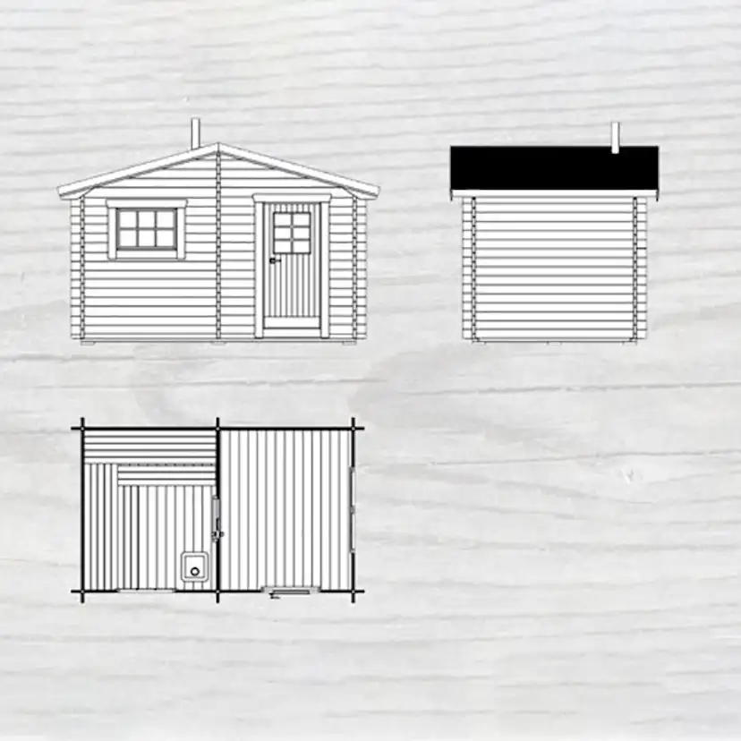 Bastu Baseco Laisa 10 m² Fristående Bastuhus med Sadeltak & 2-glas Fönster
