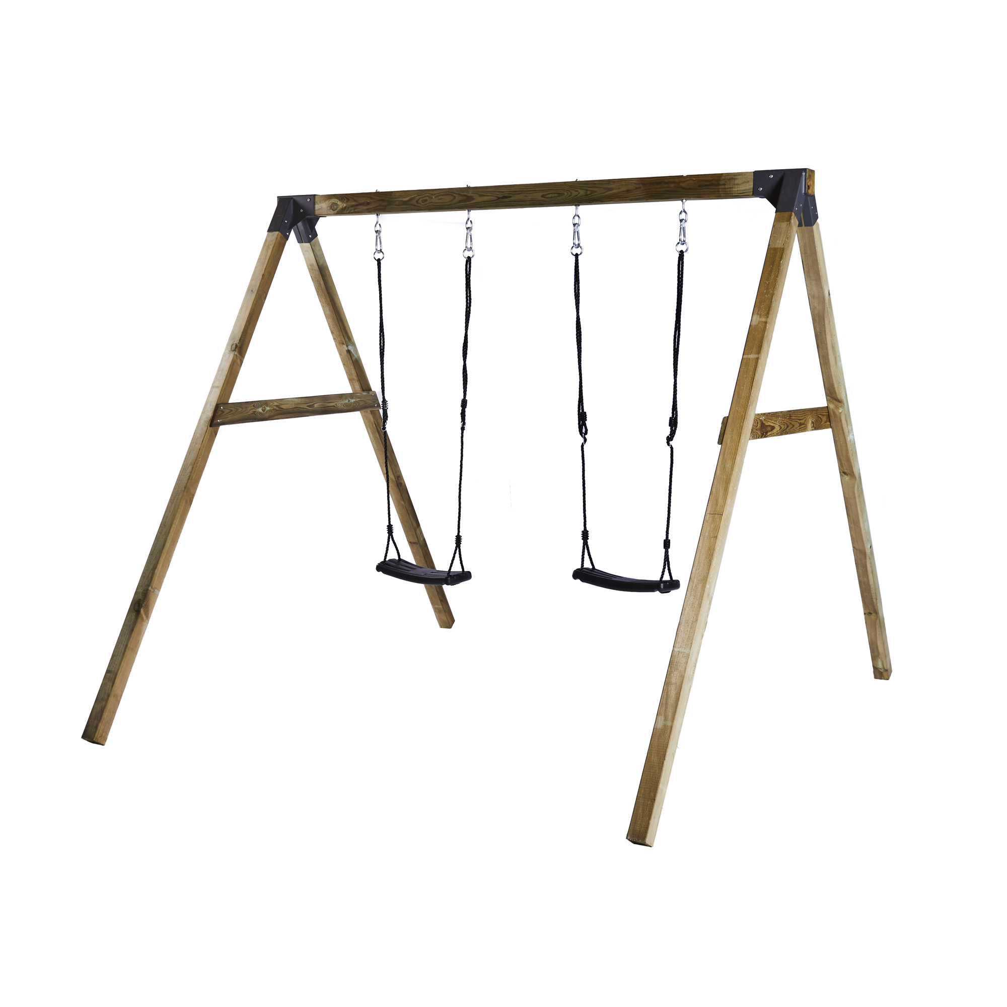 Gungställning Nordic Play Med 2 Svarta Gungsitsar