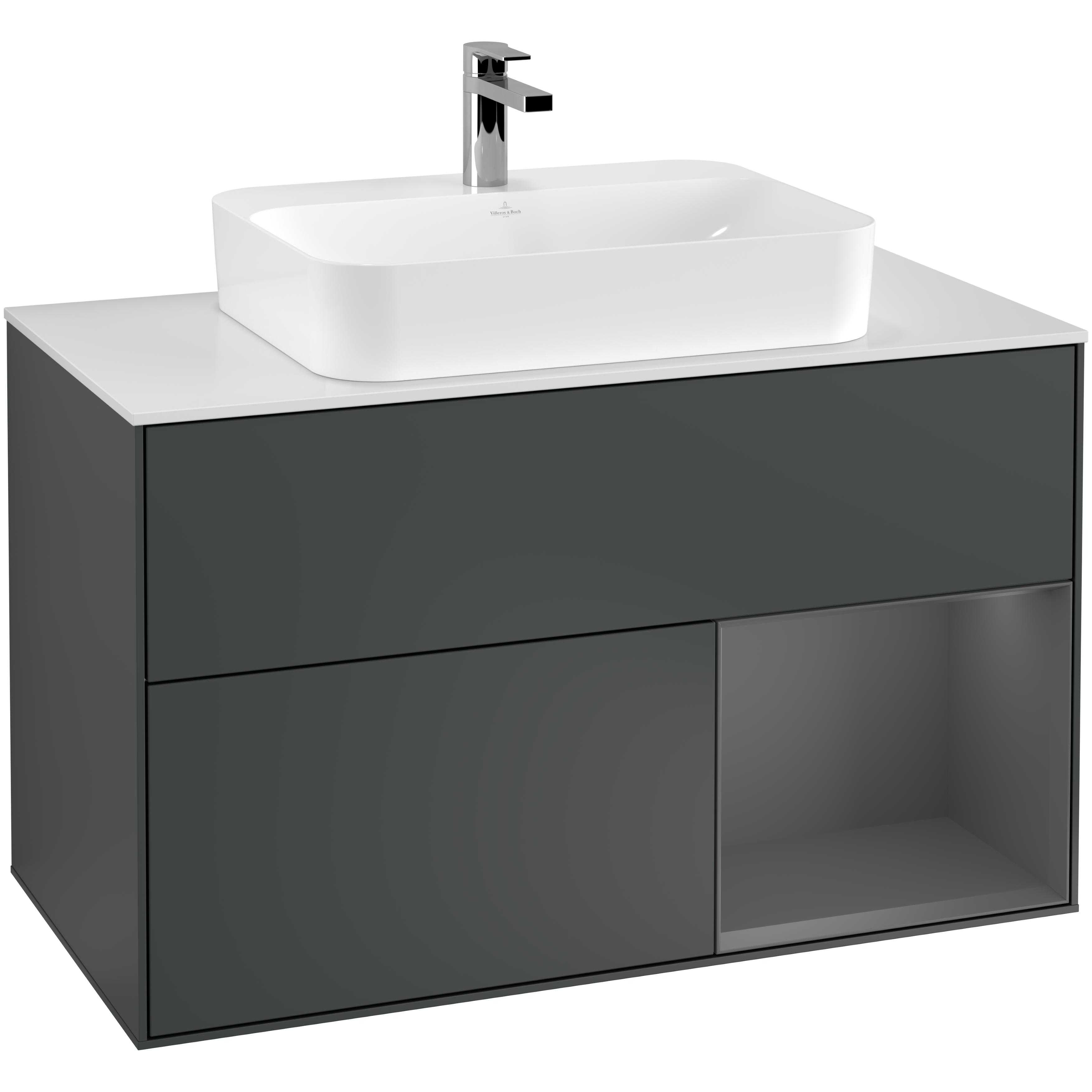 Tvättställsskåp Villeroy & Boch Finion med 2 Lådor Hylla och Bänkskiva för Ytmonterat Tvättställ