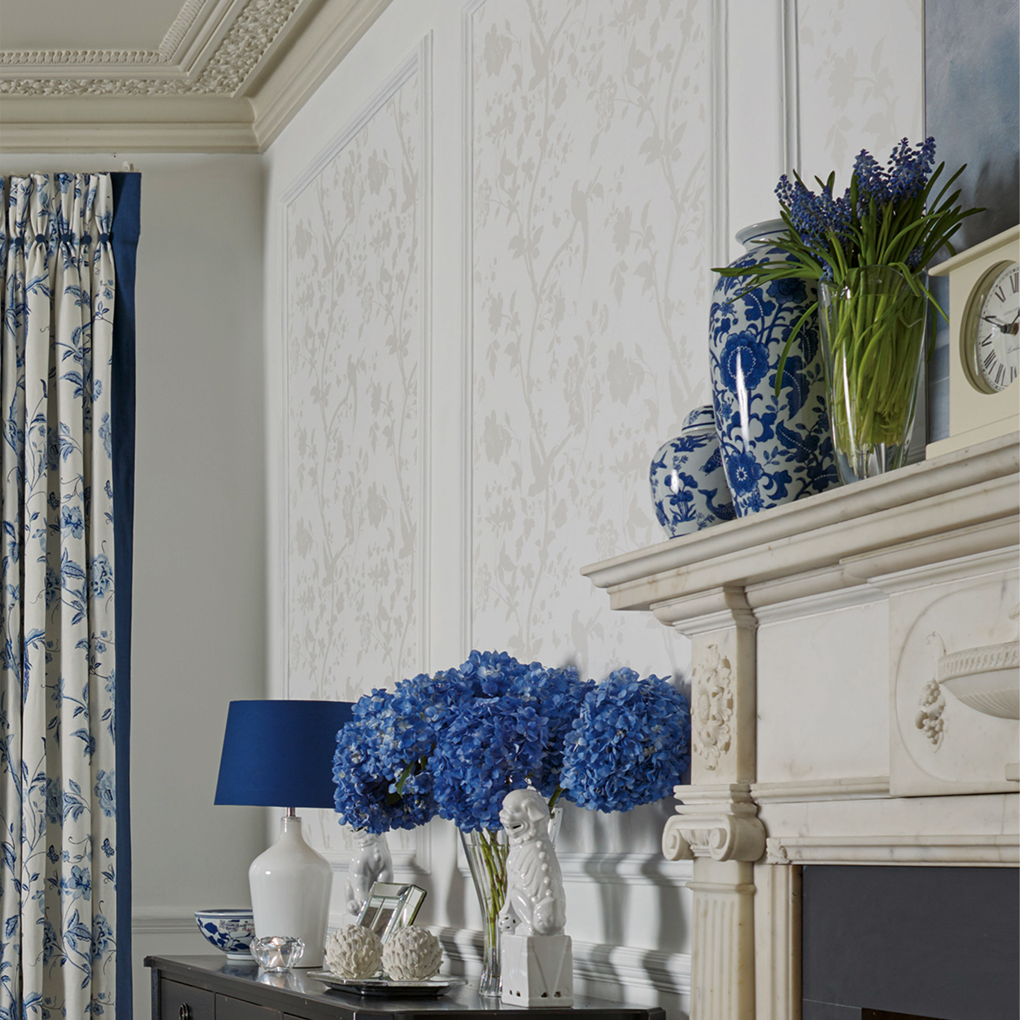 Tapet Laura Ashley Oriental Garden Pearlescent Vit