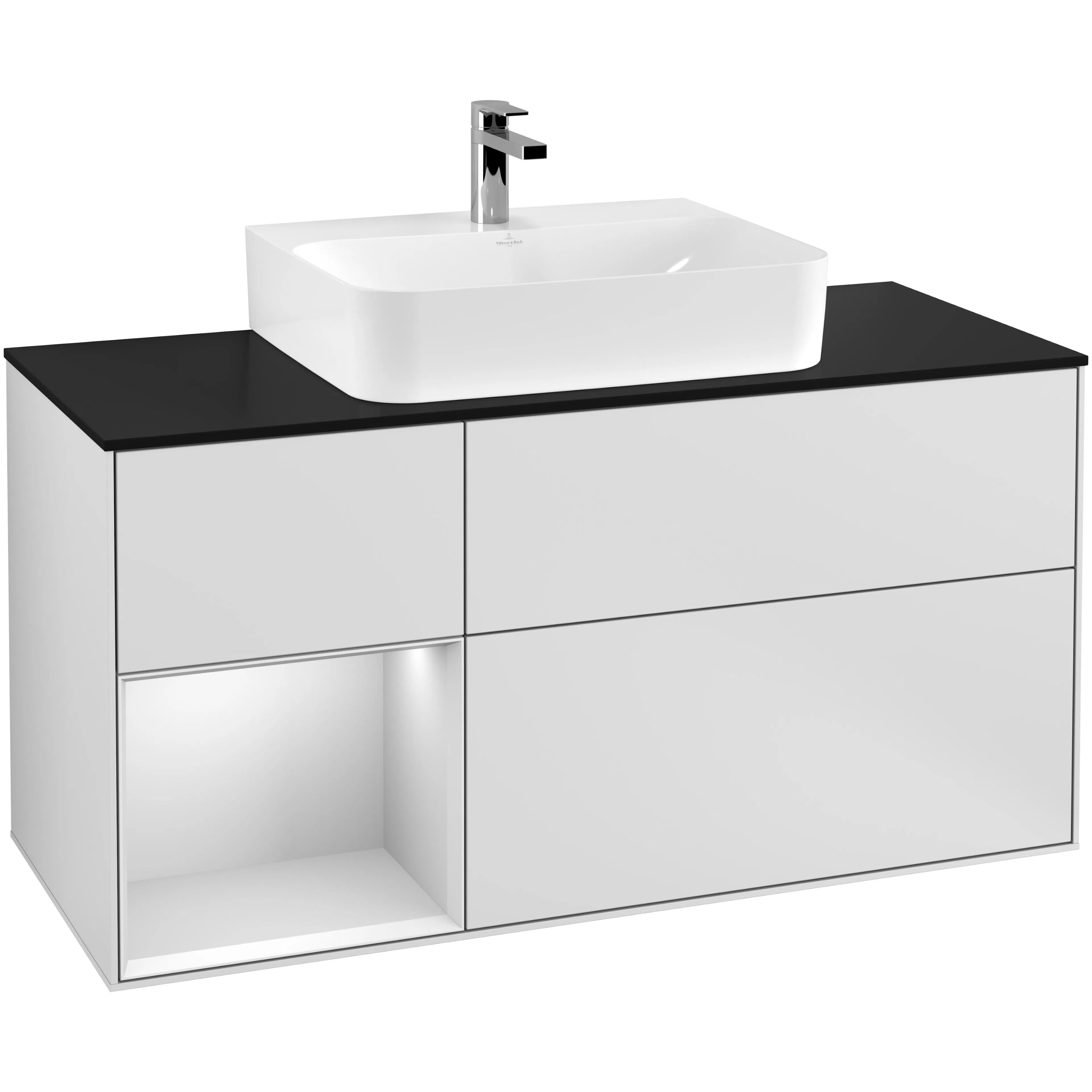 Tvättställsskåp Villeroy & Boch Finion med 3 Lådor Hylla och Bänkskiva för Centrerat Tvättställ