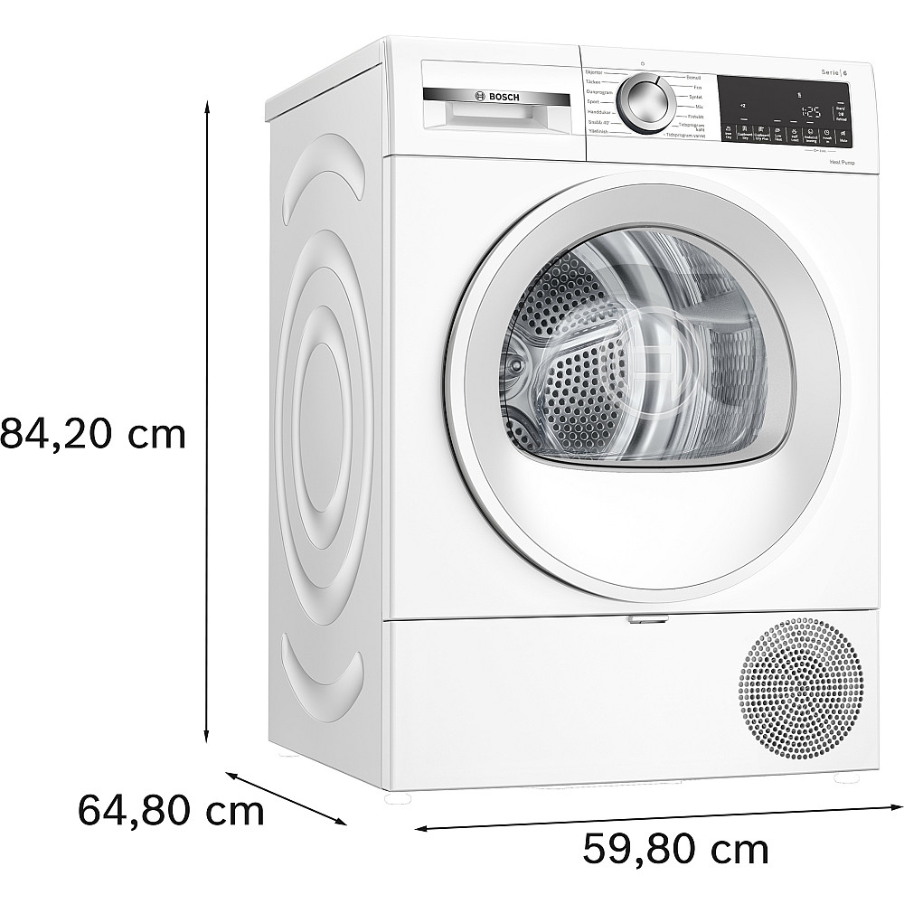 Tvättmaskin och Torktumlare Bosch WGG254FLSN + WQG2420ASN Serie 6 Vit