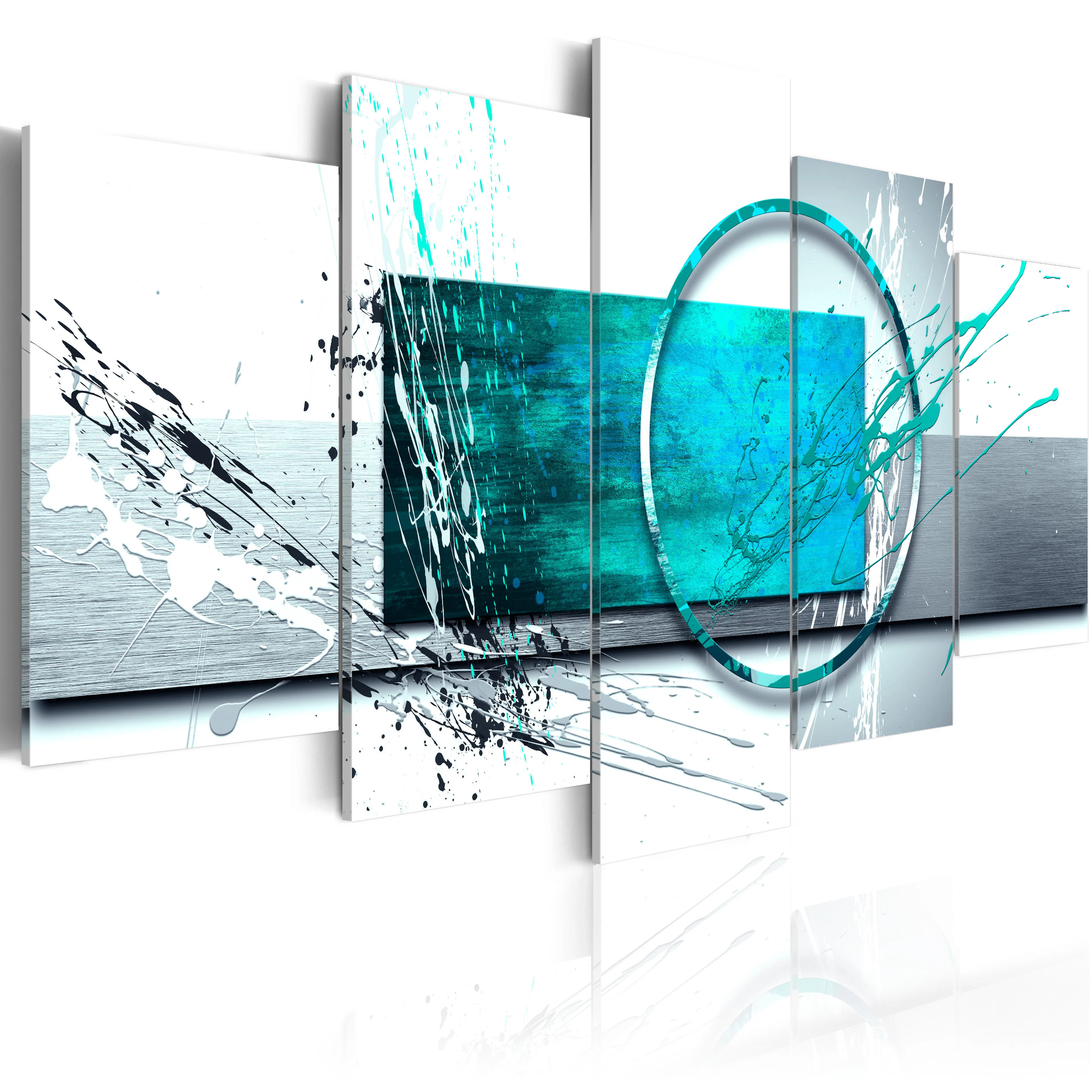 Foto på akryl - Turquoise Expression [Glass] 100x50 Mått: 100x50 cm