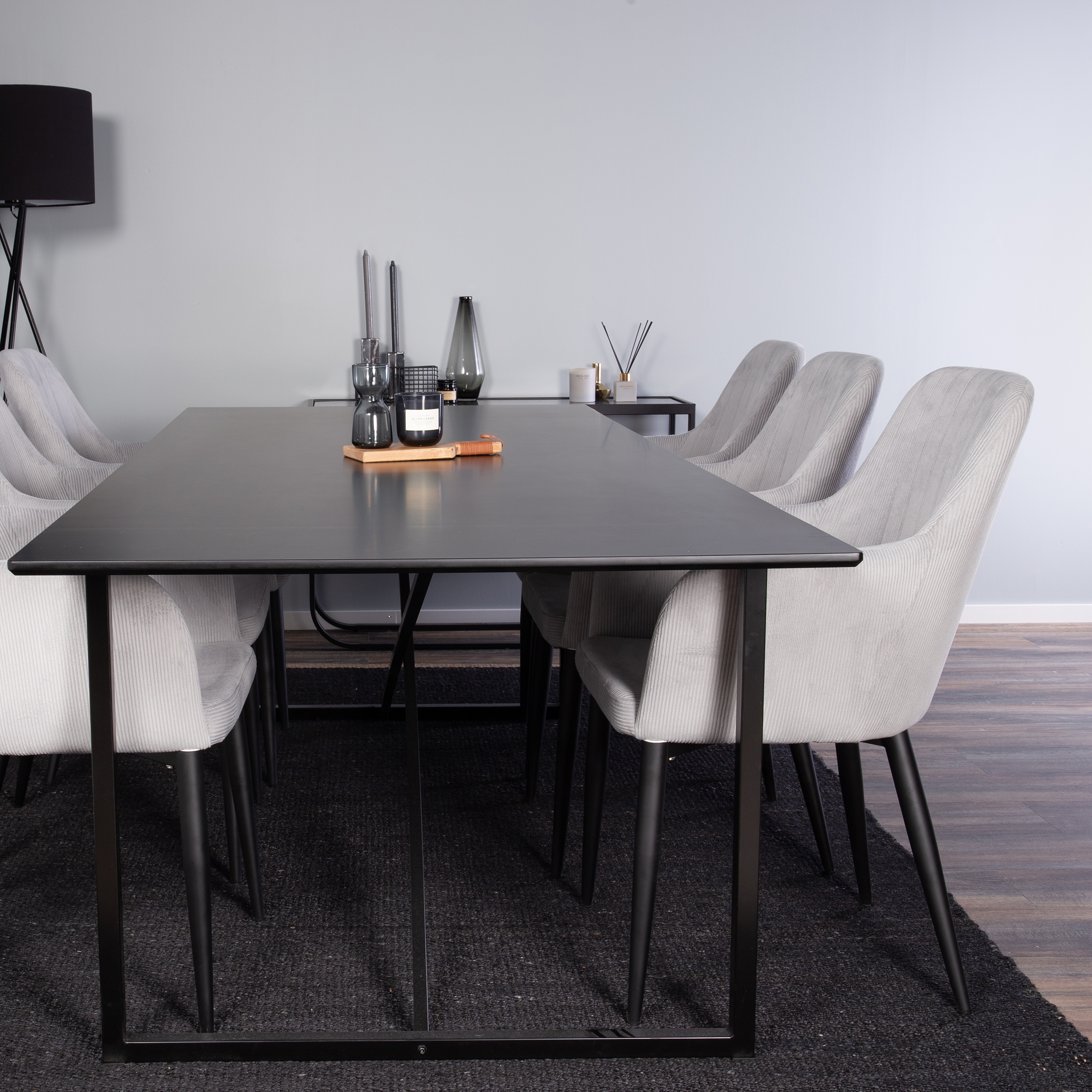 Matgrupp Venture Home Palaba med 6 Corina Stolar Svart