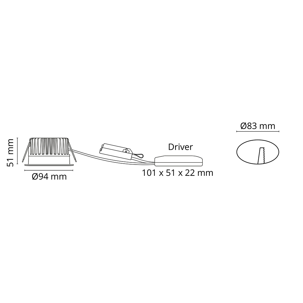 Downlight SG ARMATUREN Soft Isosafe Out Dtw 7W IP20