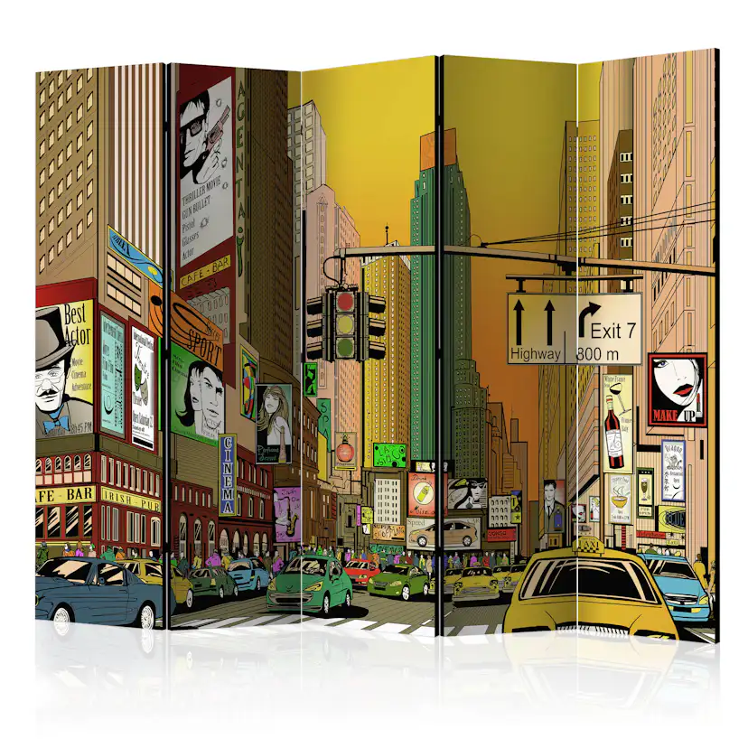 Rumsavdelare Skärmvägg Arkiio Vibrant City NY II 225x172 cm