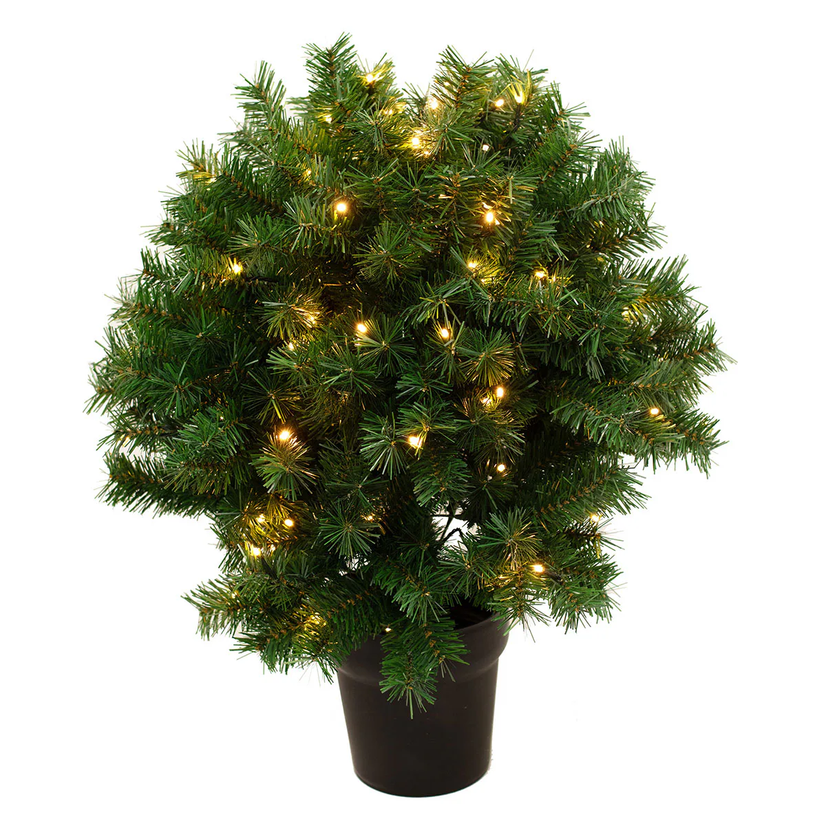 Plastgran Nordic Winter Klotformad Julgran i kruka med LED 70 cm