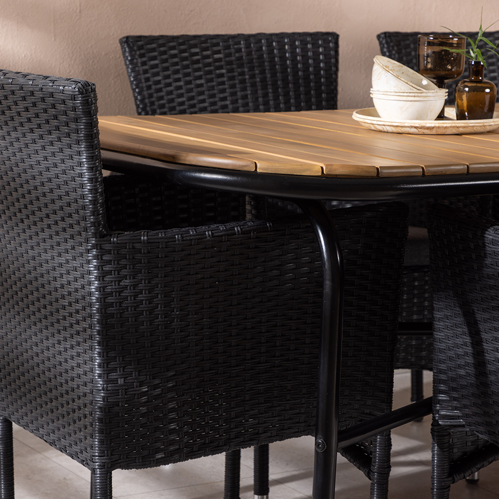 Matgrupp Venture Home Holmbeck Bord med 6 Malina Stolar