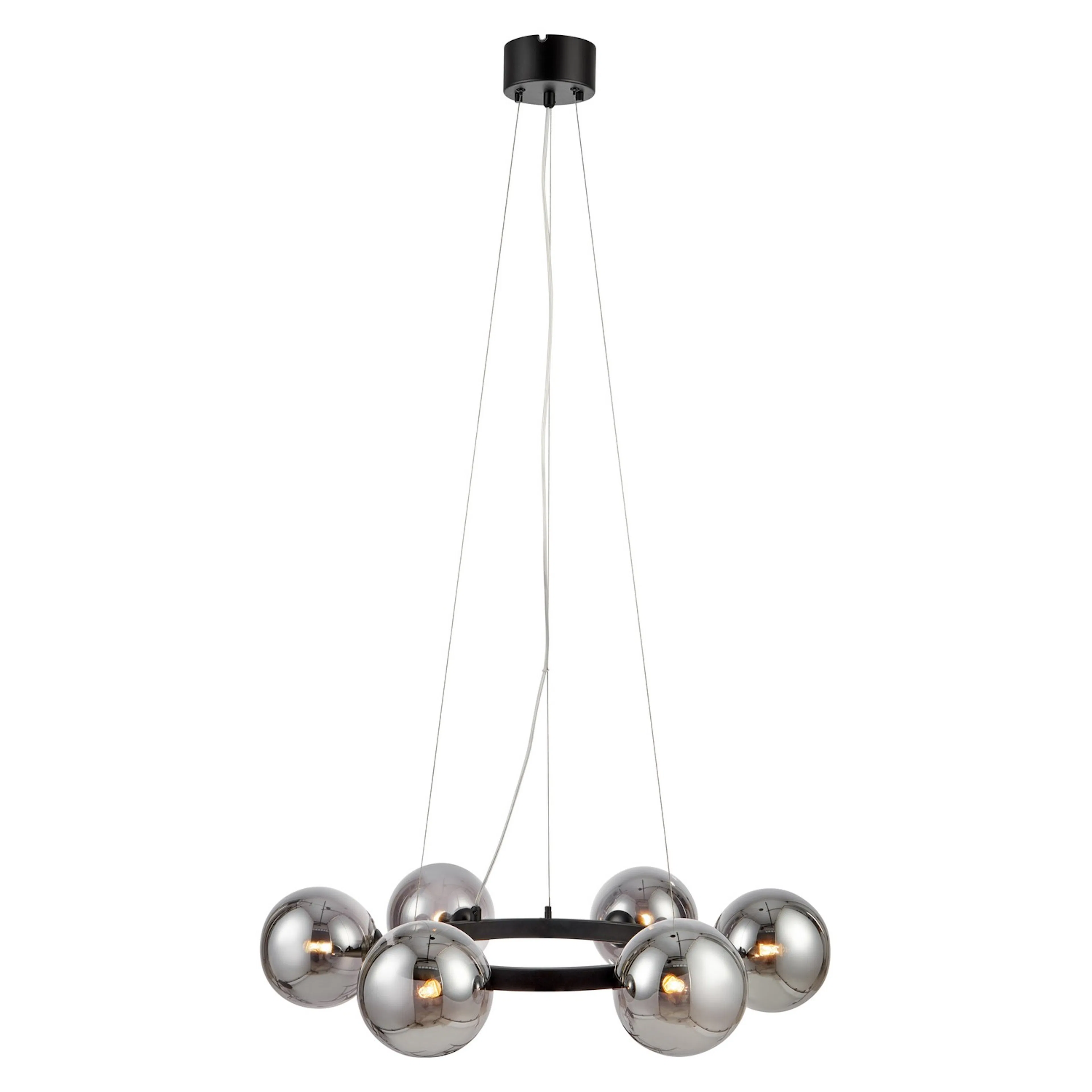 CIRCLE Pendant 6L Black/Smoke Svart