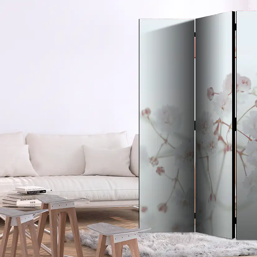 Rumsavdelare Skärmvägg Arkiio White Flowers 135x172 cm