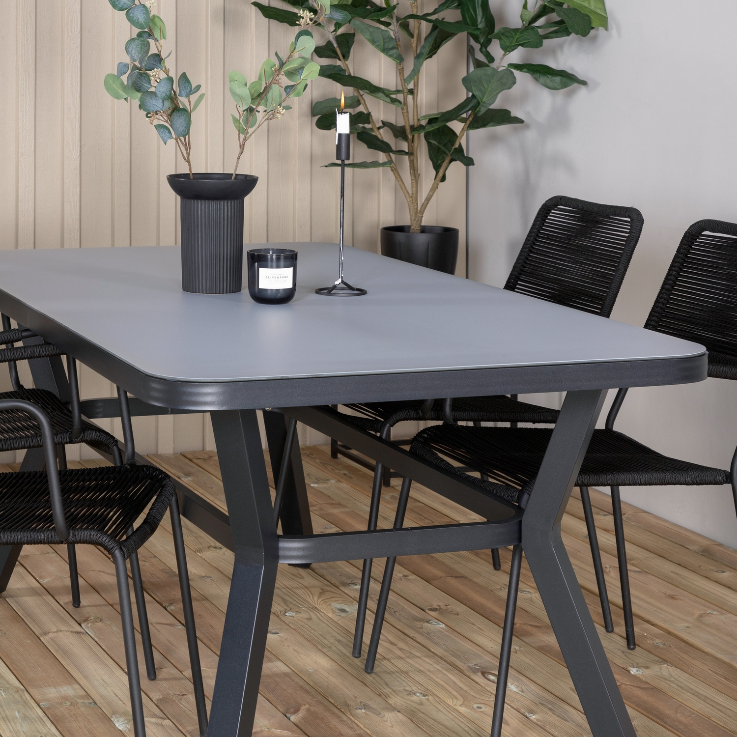 Matgrupp Utomhus Venture Home Vyn med 4 Lumi Trädgårdsstolar