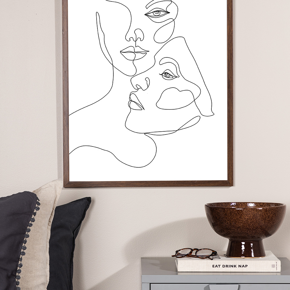 Posters Venture Home Faces Svart/vit