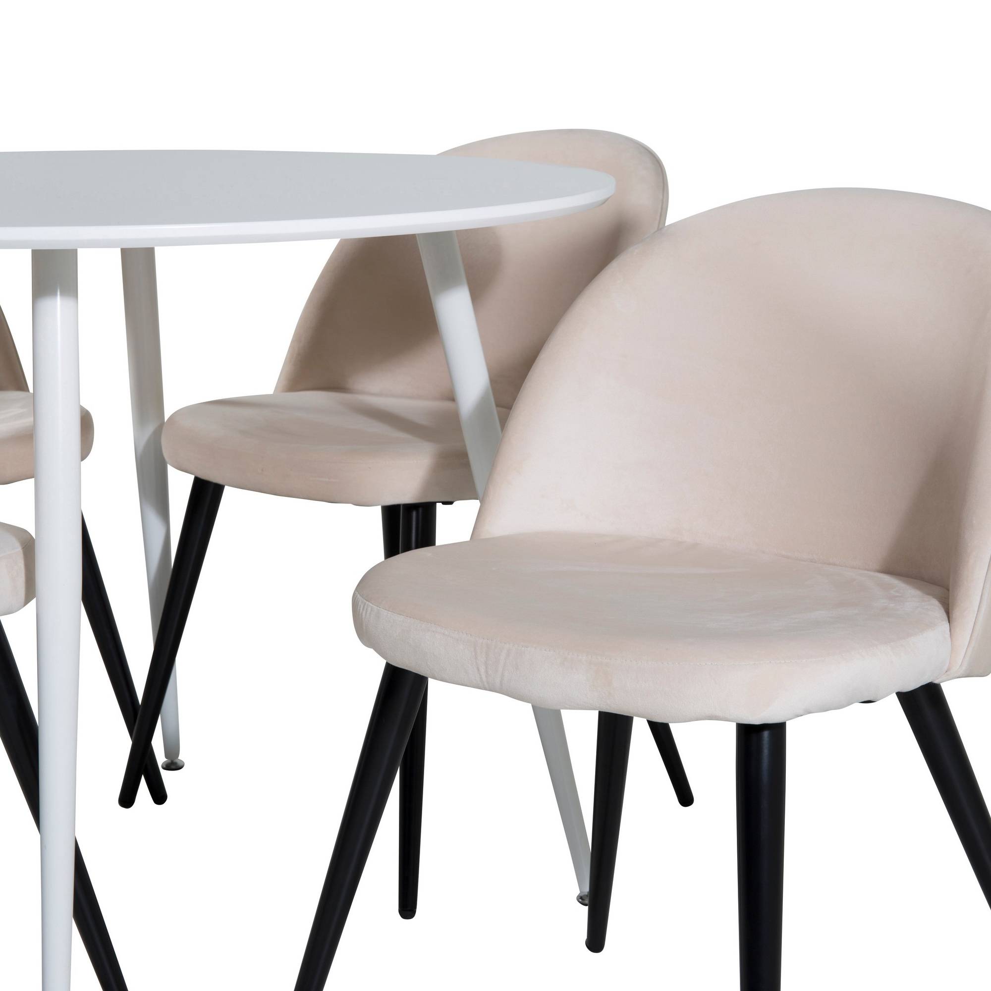 Matgrupp Concept 55 Ridones Runt Matbord 100 cm med 4 Valeri Matstol