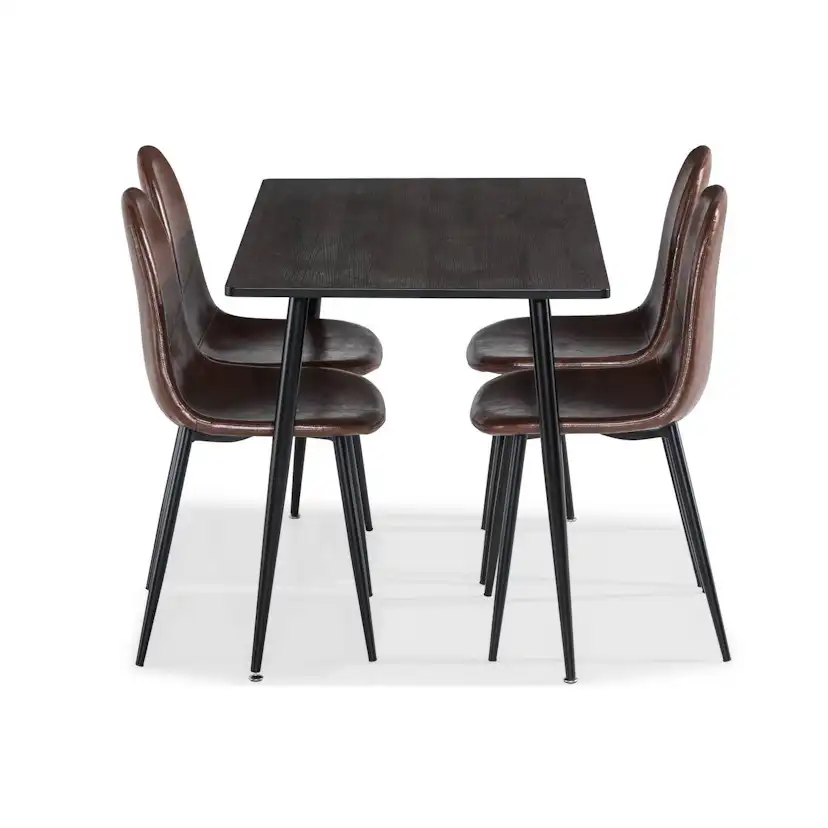 Matgrupp Basic Home Budvic Rektangulärt Matbord 120 cm med 4 Matstol