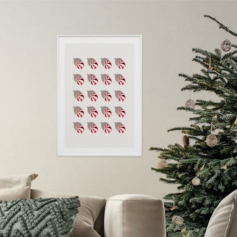 Poster Gallerix Candy Cane Christmas Balls