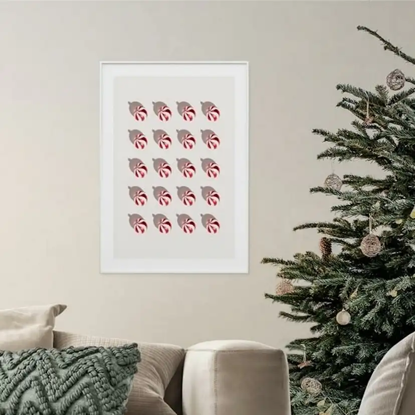 Poster Gallerix Candy Cane Christmas Balls