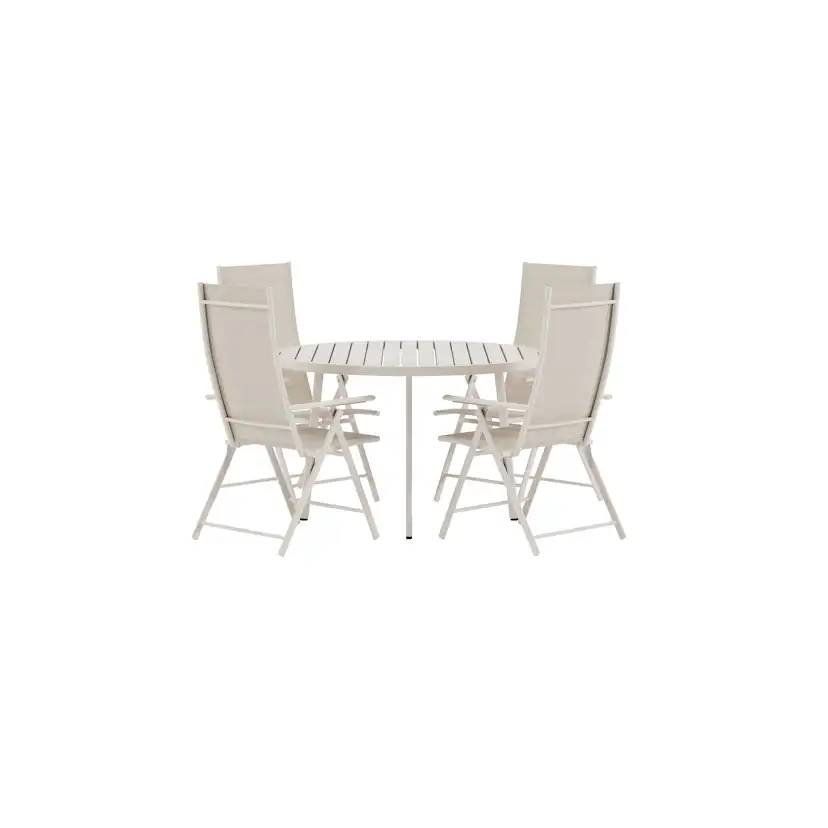 Matgrupp Utomhus Venture Home Giardini Ø120 cm med 4 st Levanzo Trädgårdsstolar