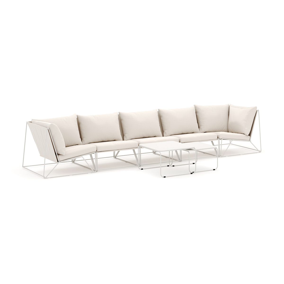 Loungesoffa Comfort Garden Usteryd utomhus rak 5-sits soffa