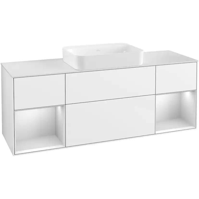 Tvättställsskåp Villeroy & Boch Finion med Två Hyllor och Bänkskiva för Fristående Tvättställ