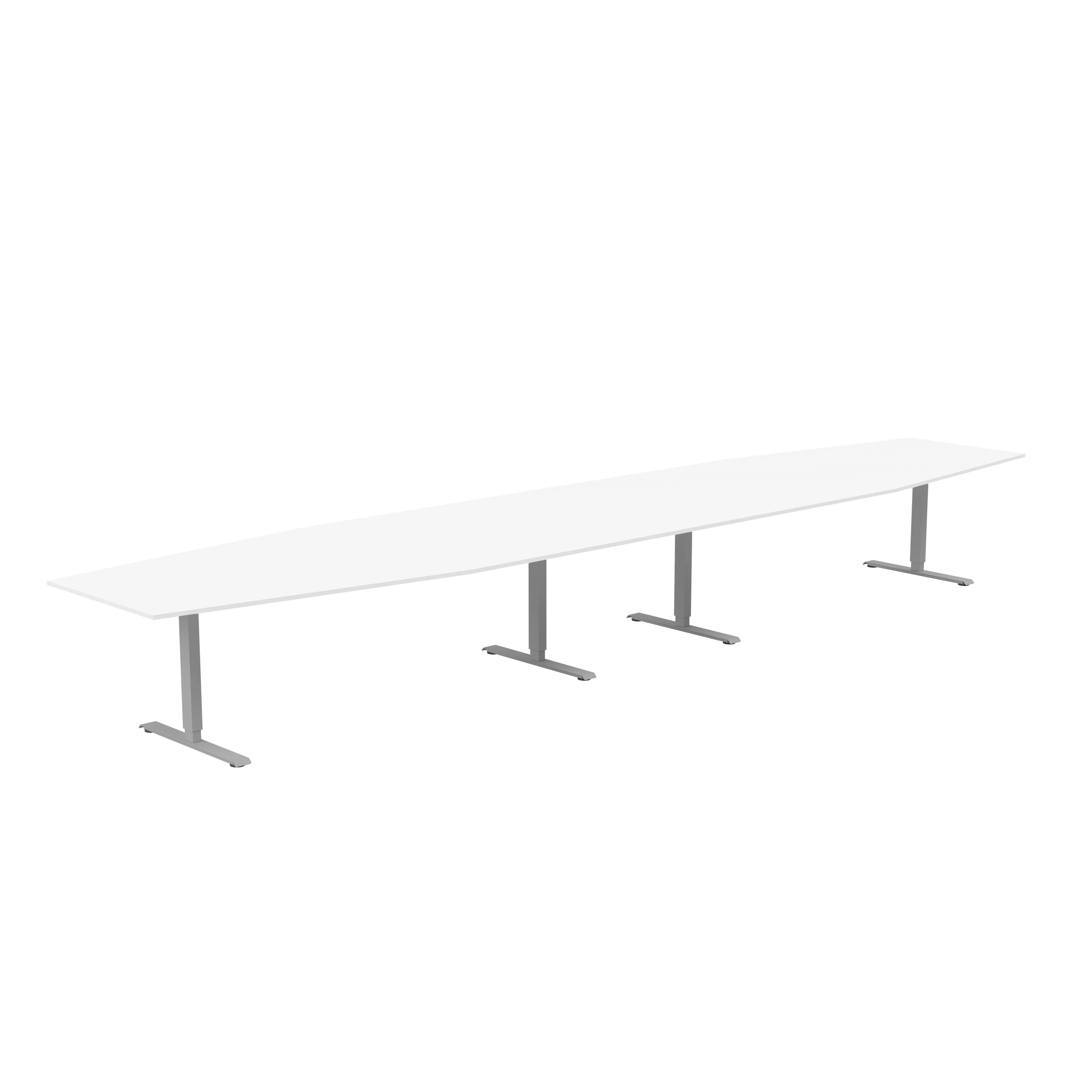 Konferensbord 5600x1200x800 vitlaminat/silver t-stativ rekta Vit/Silver